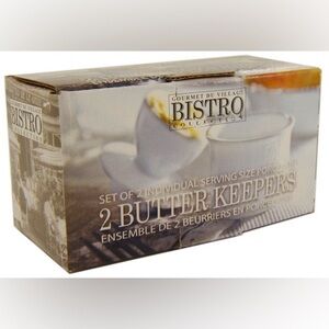 Gourmet du Village Bistro 
White Individual Butter Keepers Set
